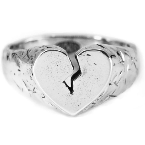 Lox & Chain Jewelry - *NEW* Broken Heart Signet Ring UNISEX - size 6.5